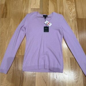 Charter Club Lilac V-Neck 100% Cashmere Sweater